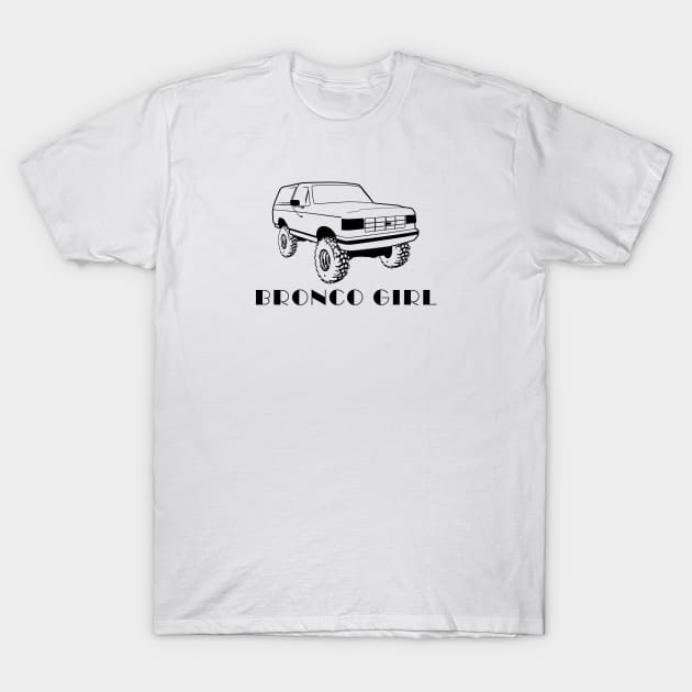 1987-1991 Bronco Girl Black Print T-Shirt by The OBS Apparel